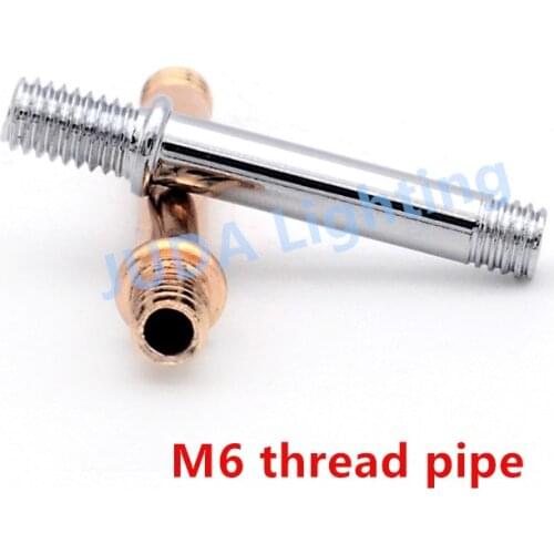 M6 iron threaded tube Male thread pipe for chandeiler retro lamp holder ceiling rose lighting accessories french gold chrome DIY