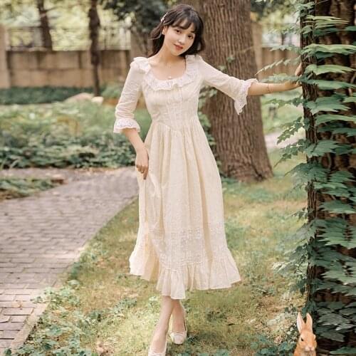 French Elegant Dress Women Fashion High End Fairy Dress Spring 2021 New Round Neck Sweet Ruffled Flared Sleeve Gentle Vestidos