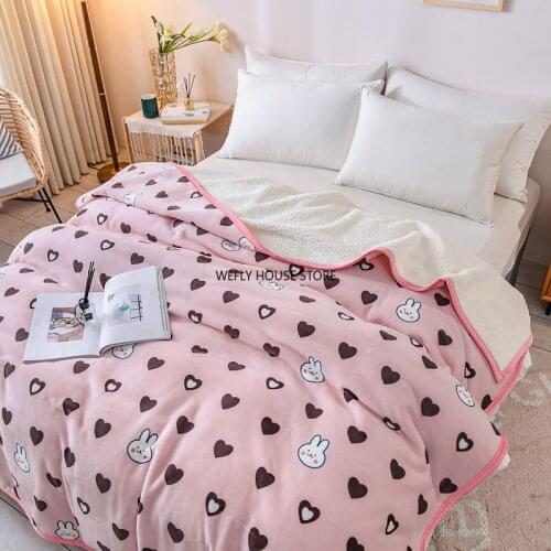 2020 winter cashmere throw blanket warm home flannel fleece bed cover travel picnic anti-pilling velvet fleece cute plush duvet