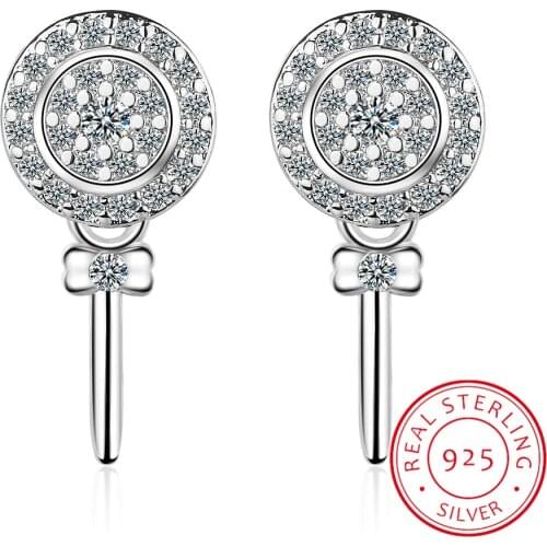 100% 925 Sterling Silver Women Jewelry Fashion Cute Tiny Asymmetric Candy Letter Stud Earrings For Daughter Girls DS584