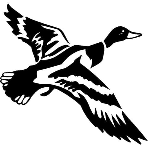 15.5cm*14.4cm Flying Duck Goose Bardian Vinyl Car Sticker Decal Black Silver Accessories S6-2675