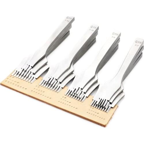 2.7/3.0/3.38/3.85mm Professional Leather Hole Chisels, Oblique Line Punching Tools, DIY Leathercarft Sewing Hole Punch Cutter