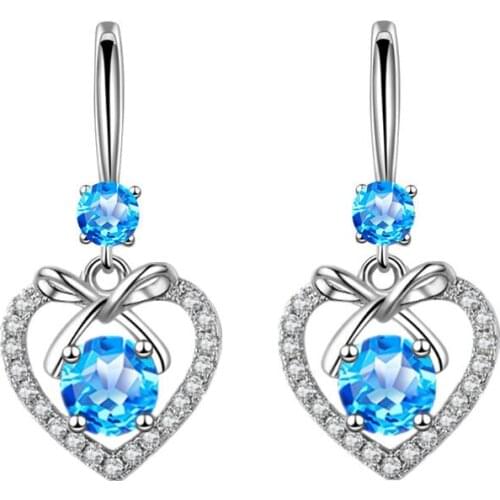 2021 New Style Rhinestone Earrings Bowknot Earrings Love Heart Earrings For Ladies Gift