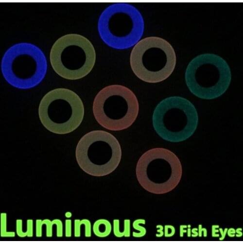 250Pcs/pack Luminous Fishing Lure Eyes DIY Fly Tying Material Glowing 3D Fish Eyes Saltwater Fishing Lure Making Accessories
