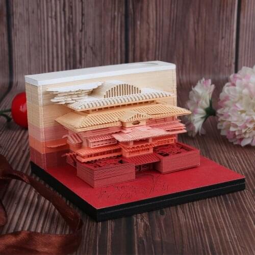 3D Three-dimensional Japanese Carton Memo Pad Note Pad Novelty Design Construction Paper Carving Crafts Creative Gift
