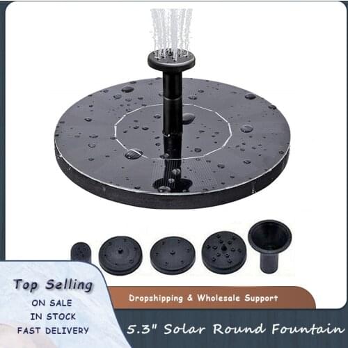 5.3" Solar Round Fountain Floating Water Fountain Fontaine for Garden Decoration Solar Fontein Pool Pond Waterfall