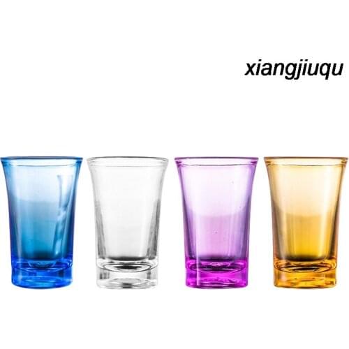6PCS Household Colored Plastic Small Wine Glass Spirit Glass Bar Club Party Creative Bullet Vodka Cocktail Tasting Drink Cup