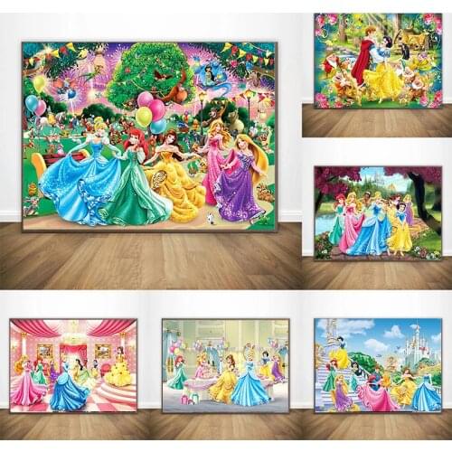 Diamond Mosaic Disney Princess and Prince Diamond Painting Cross Stitch Kits Embroidery Full Home Decoration Christmas Gift