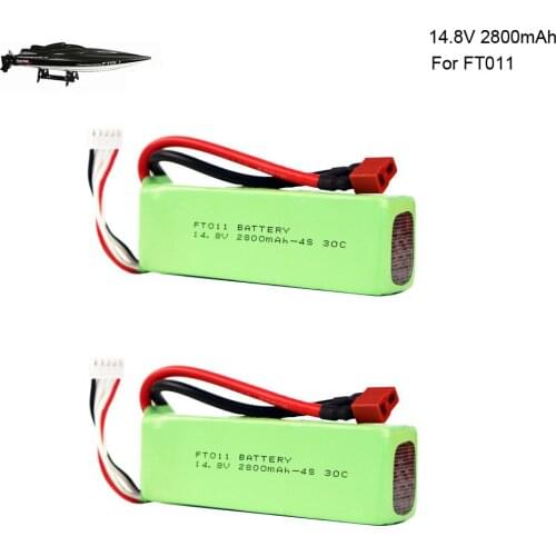 2PCS 14.8V 2800mah T plug battery for RC boat RC Helicopter Airplanes Car 14.8V Lipo Battery 30C for FT010 FT011 RC boats parts