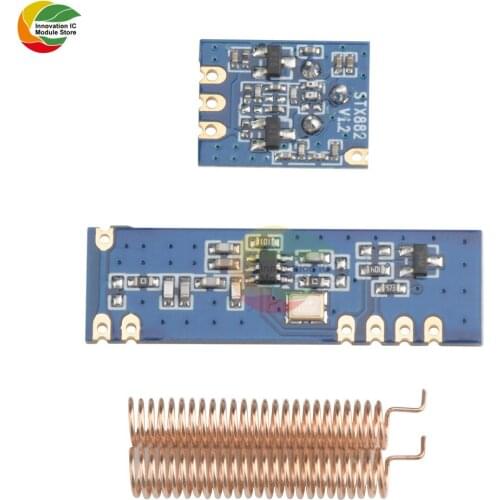 Wireless Remote Control MAX ASK Transmitter STX882 Receiver SRX882 Module Copper Spring Antenna High Micro Power Driver Board