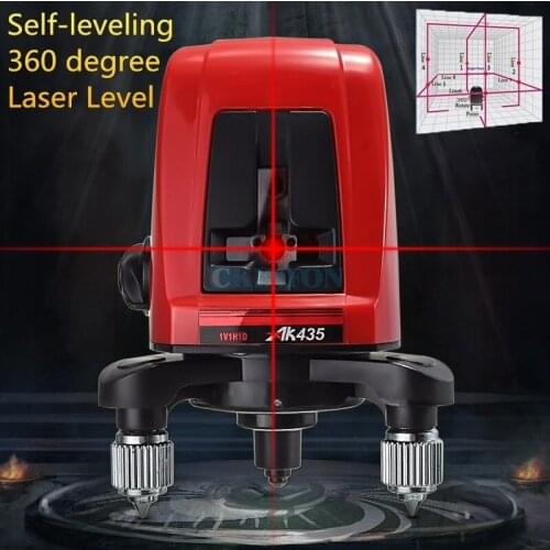 DHL 10PCS AK435 Laser Lines 1 Point Self-Leveling 360 Degree Rotary Horizontal And Vertical Cross Laser Level with Package