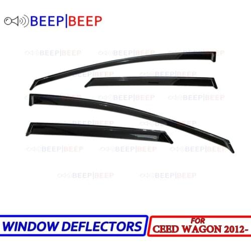 For Kia Ceed Wagon 2012- car window deflectors car wind deflector sun guard rain vent visor cover styling accessories