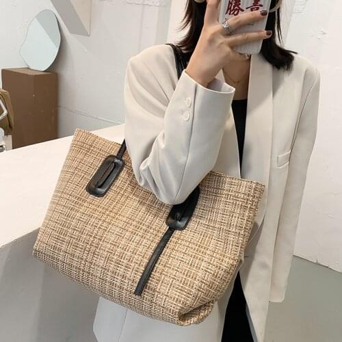 2021 Hot sale womens large capacity shoulder bags female plaid tote bags office ladies wild bags sac a main femme
