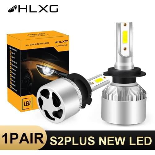 HLXG LED H4 led bulbs car headlight H1 H3 H11 H8 H9 HB3 LED HB4 9006 9005 S2 Plus 72W 6500K 8000LM Lamp lampada h7 Auto Lights
