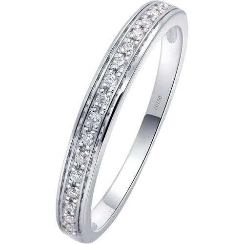 AEAW D Color Small Moissanite Engagement Matching Band For Lady Test Positve Real 14K White Gold Rings