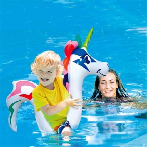 Unicorn Flamingo Seahorse Inflatable Swimming Pool Floating Row 3D Animal Swimming Pool Beach Floating Kids Outdoor Playing Toy