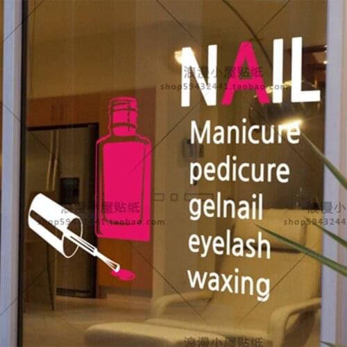 Nail Salon Sticker Spa Decal Posters Vinyl Wall Art Decals Pegatina Decor Decoration Mural Nail Salon Sticker