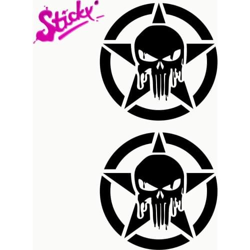 STICKY Car Stickers Skull Star Melted Skull Trail Off Road Off-road 4x4 Sport Adventure Pack 2 Units for Car or Motorcycle