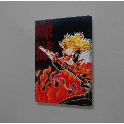 Kyojuro Rengoku Kimetsu no Yaiba wall Art canvas decoration poster prints For living room home bedroom decor painting
