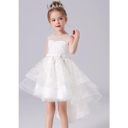 Girl Summer Dresses Princess Kids Baby Dress For Girls Fancy Wedding Dress Sleeveless Party Birthday Baptism Dress For 3-10year