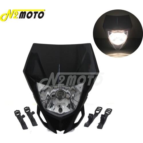 Black Motorcycle Vision Headlight Fairing For YAMAHA YZ TTR WR XT 250 450 600 WR250F WR450F Dual Sport Enduro Off Road Dirt Bike