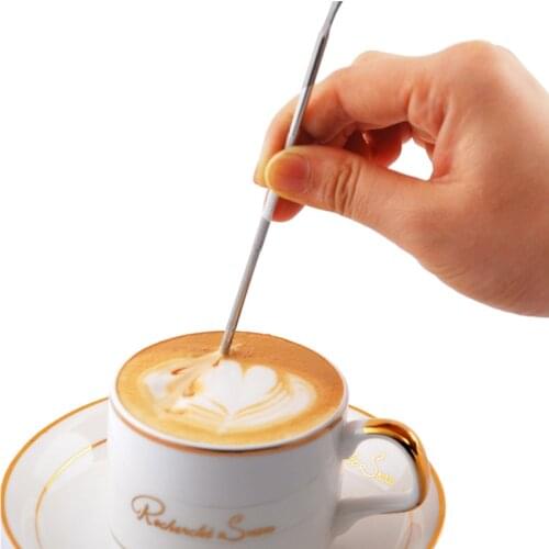 1Pc Useful Stainless Steel Barista Cappuccino Latte Espresso Coffee Decorating Pen Art Household Kitchen Cafe Tools