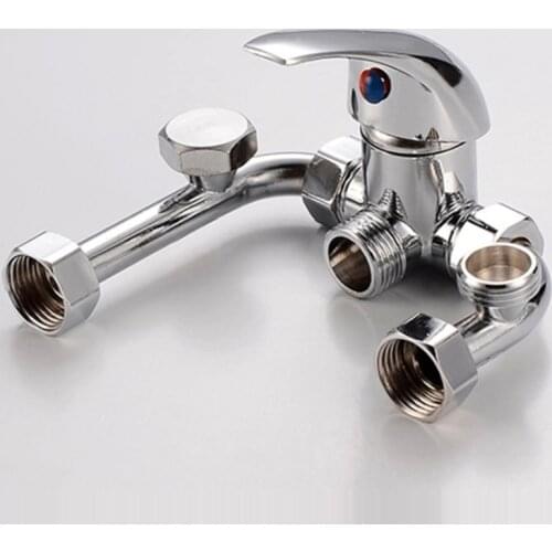 1pc Bathtub Faucet Brass 2-Function Outlet Wall Mounted Bath Shower Faucets Mixer Tap Chrome Finished