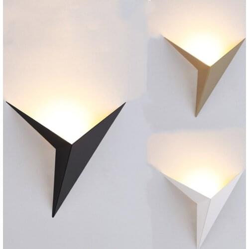 Led Wall Lamp Modern Minimalist Triangle Shape Led Wall Lamps Indoor Lighting Stairs Led Light 3W AC85-265V Simple Lighting