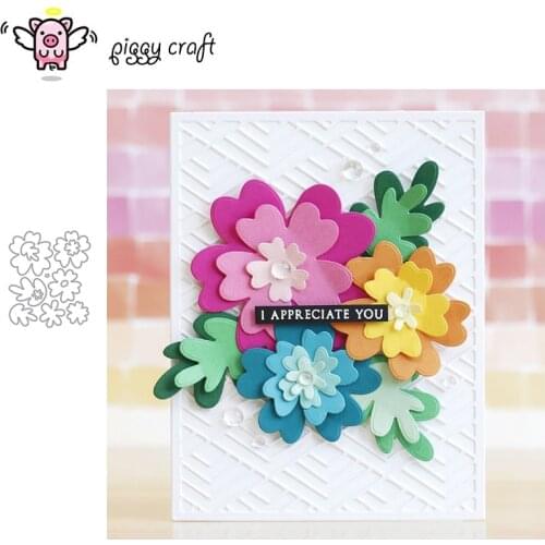 Piggy Craft metal cutting dies cut die mold Flower leaf decoration Scrapbook paper craft knife mould blade punch stencils dies