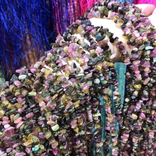 Tourmaline Gravel Punch Loose Beads Charms For DIY Necklace Bracelet Sewing Craft Jewelry Accessory Making