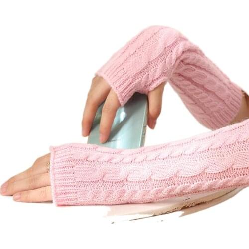 Thickened Warm Hand Protection Winter Gloves Women Fashion Elegant Temperament Womens Long Mittens Ladies Knitted Gloves Long