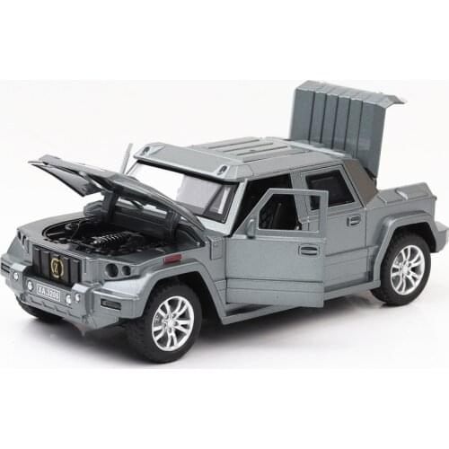 1: 32 Off Road Alloy Kaibahe War Shield SUV Simulation Car Model Sound and Light Return Boys Birthday Christmas Gift Silver