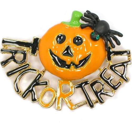 12pcs a lot Halloween Orange Enamel Pumpkin Pin Brooch Pumpkin Womens Weddings Banquet brooch pins Jewelry gift C102706