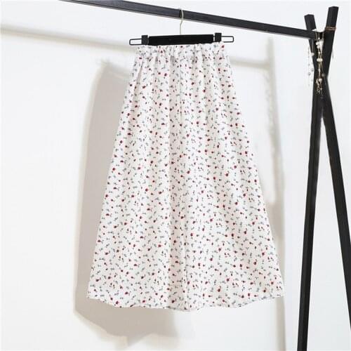 Women 2021 Fashion Elegant Bohemian Floral Midi Skirts Women Vintage Beach Casual Clothes Plus Size Female Clothing Femme #YJ