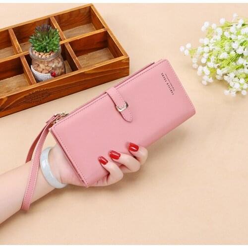 Women Soft Leather Long Clutch Bag Fashion Classic Solid Color Zipper Ladies Wallet Large Capacity Multi-card Site Female Purse