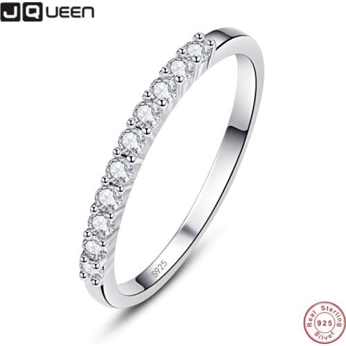 New Simple Women Fashion 925 Sterling Silver Ring Round Shape Cubic Zirconia Anniversary Engagement Jewelry Ring