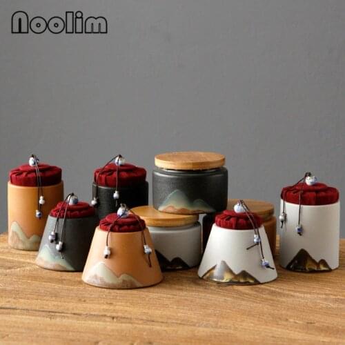 Creative Coarse Pottery Tea Caddy Household Ceramic Small Portable Mini Travel Sealed Cans Storage Tank Kitchen Spice Jars