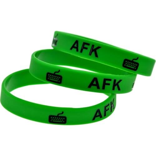 1PC AFK with Keyboard Silicone Wristband Green for Gamers