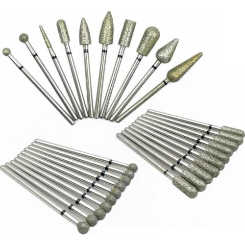 10pcs Super Coarse Black 2.35mm dental Shank Diamond Grinding Bur Drill For Dental Grinding Dental Polishing Burs