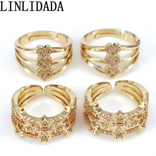 10Pcs Charm Gold Color Stars Heart Rings For Women Girls Minimalist Geometric 2021 Female Bohemian Jewelry Gifts