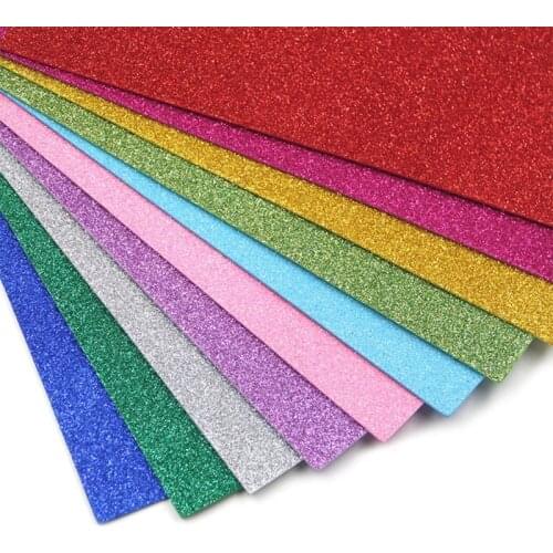 10Pcs/Pack A4 Powder Glitter EVA Foam Paper Sponge Sheet Handmade Kids DIY Crafts Wedding Party Supplies
