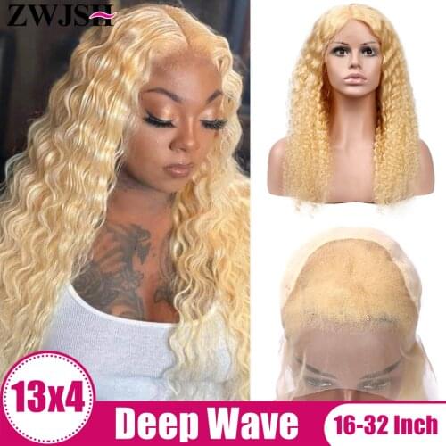 T Part Lace 613 Deep Wave Wig Lace Front Human Hair Wigs For Women Human Hair Lace Wig Blonde Wig Remy India Hair