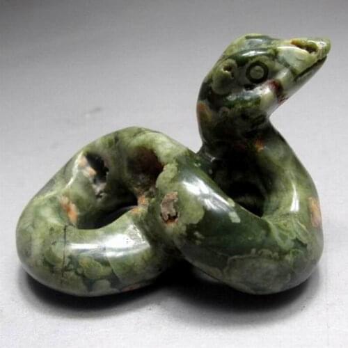 2" / 33g Jasper Snake Handmade Stone Carving - crystals and stones healing Mineral specimen Home Decor feng shui XX0604/08