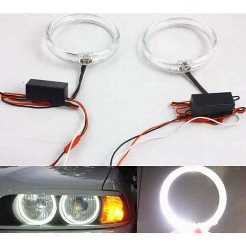 2pcs 80mm 100mm car led angel eyes White auto fog light Headlight drl halo rings Kit Guide Light Led Angel Eyes Rings