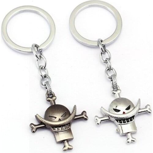 2020 Cartoon Jewelry Fashion One Piece keychain Skeleton Silver Pendant key Chains Car keyring Men Jewelry high quality