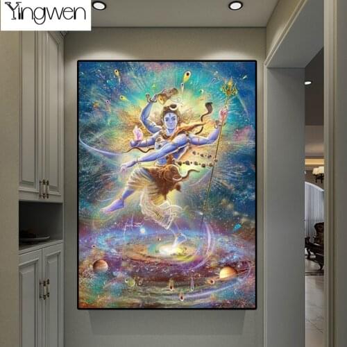 5D Full Square Round Diamond Painting Shiva Religion Mosaic Diamond Embroidery Art Home Decoration Rhinestones Cross Stitch Kits