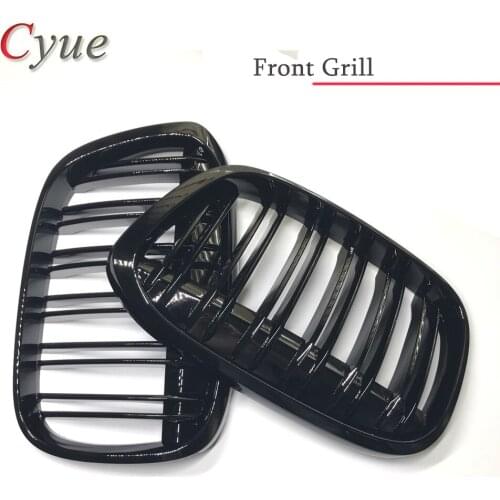 ABS Gloss Black Dual Slat Front Grille for BMW F48 F49 5-Door X1 X-Series 2016-2017 Grill