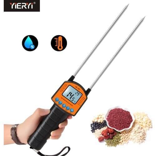 JGL-188 Digital Grain Moisture Meter Humidity Temperature Tester LCD Metal Sensor Voice Broadcast for Corn Wheat Rice Bean Flour