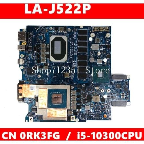 CN 0RK3FG LA-J522P i5-10300 CPU Mainboard For LA-J522P CN RK3FG Laptop motherboard 100% Tested