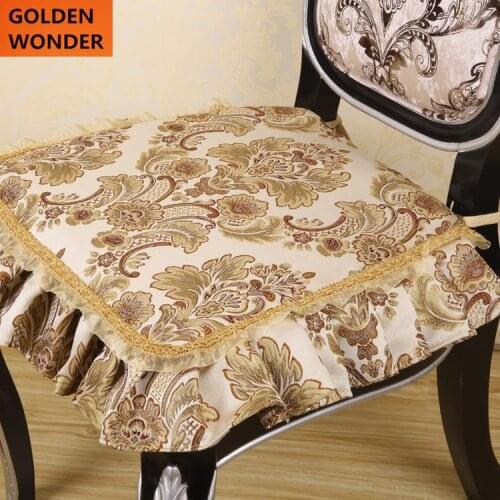 European Luxury Color Jacquard Chair Pad Cushion Seat